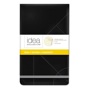 TOPS Idea Collective Journal, Wide Ruled, 5.25&quot; x 8.25&quot;, White Paper, Black Cover, 120 Sheets