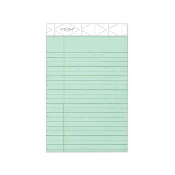 TOPS Prism Plus Colored Pads, Junior Legal Ruled, 5&quot; x 8&quot;, Green Paper, 50 Sheets/Pad, 12 Pads/Pack