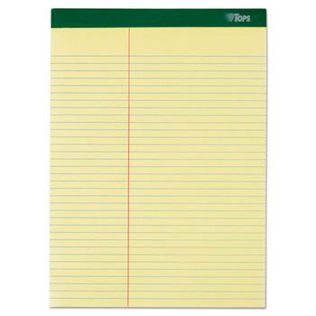 TOPS Double Docket Ruled Pads, Law Ruled, 8.5&quot; x 11.75&quot;, Canary Yellow Paper, 100 Sheets/Pad, 6 Pads/Pack