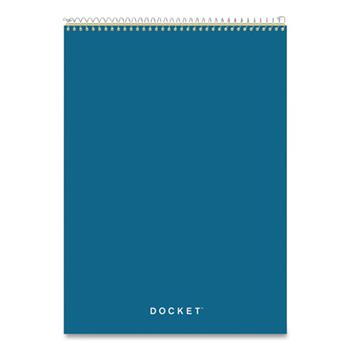 TOPS Docket Wirebound Pad, Legal Ruled, 8.5&quot; x 11.75&quot;, Canary Yellow Paper, Blue Cover, 70 Sheets