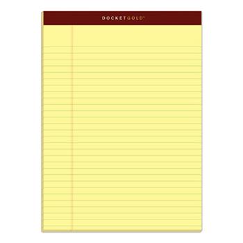 TOPS Docket Perforated Pads, Legal Ruled, 8.5&quot; x 11.75&quot;, Canary Yellow Paper, 50 Sheets/Pad, 12 Pads/Pack
