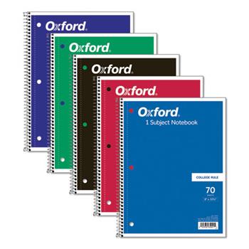TOPS™ Coil-Lock Wirebound Notebooks, College/Medium, 10-1/2 x 8, White, 70 Sheets
