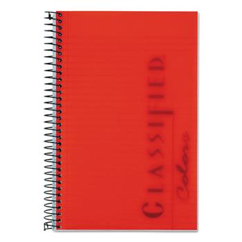 TOPS Classified Colors Notebook, Narrow Ruled, 5.5&quot; x 8.5&quot;, White Paper, Red Cover, 100 Sheets