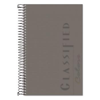 TOPS Classified Colors Notebook, Narrow Ruled, 5.5&quot; x 8.5&quot;, White Paper, Graphite Cover, 100 Sheets