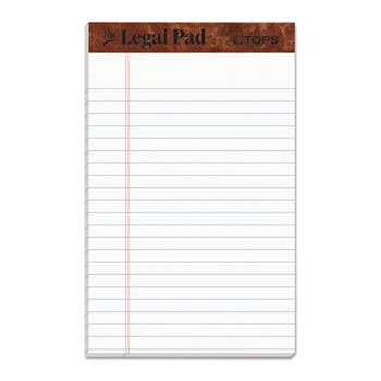 TOPS™ The Legal Pad Ruled Perforated Pads, 5 x 8, White, 50 Sheets, Dozen