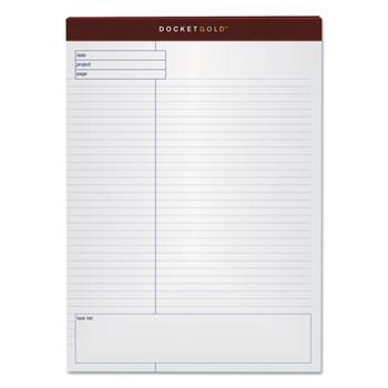 TOPS Docket Gold Planning Pad, Wide Ruled, 8.5&quot; x 11.75&quot;, White Paper, 40 Sheets/Pad, 4 Pads/Pack