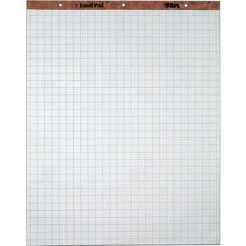 TOPS Easel Pad, Quadrille Ruled, 27&quot; x 34&quot;, White, 50 Sheets/Pad, 2 Pads/Carton