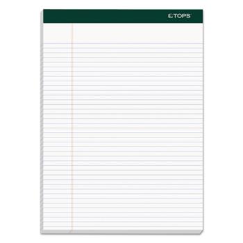 TOPS Double Docket Pads, Narrow Ruled, 8.5&quot; x 11.75&quot;, White Paper, 100 Sheets/Pad, 4 Pads/Pack