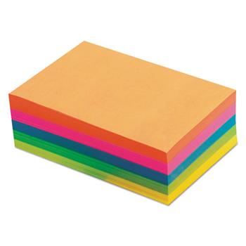 TOPS Memo Sheets, Unruled, 4&quot; x 6&quot;, Fluorescent Assorted Colors, 500 Sheets/Pack