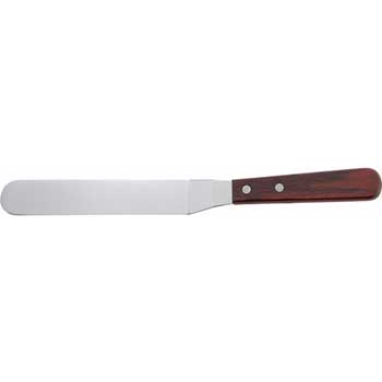 Winco Spatula with Offset with Wooden Handle, 6 3/8&quot; x 1 1/4&quot; Blade