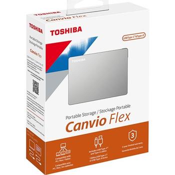 Toshiba Canvio Flex 1TB Portable External Hard Drive, Silver