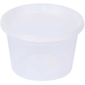 Chef&#39;s Supply Deli Container with Lid, Round, 8 oz., Clear, 240/CT
