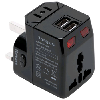 Targus World Travel Power Adapter with Dual USB Charging Ports