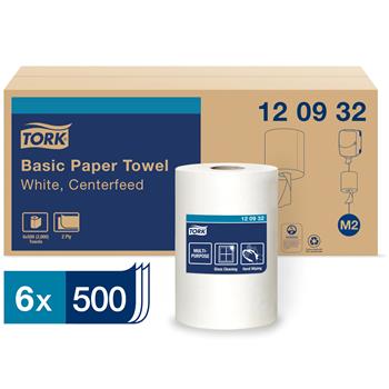 Tork&#174; M2 Advanced Soft Centerfeed Hand Towel, 2-Ply, 7.6&quot; x 492.5&#39;, White, 500 Sheets/Roll 6 Rolls/CT