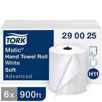 Tork&#174; H11 Advanced Matic&#174; Hand Towel, 1-Ply, 8.27&quot; x 900&#39;, White, 6 Rolls/CT