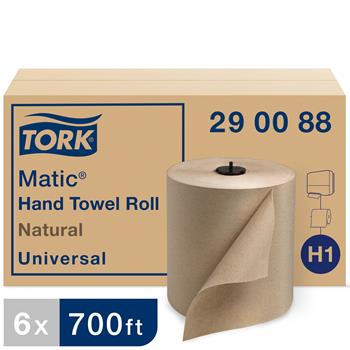 Tork&#174; H1 Universal Matic&#174; Hand Towel Roll, 1-Ply, 7.68&quot; x 700&#39;, Nature, 6 Rolls/CT