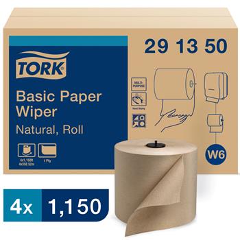 Tork&#174; W6 Basic Paper Towel Roll, 7.68&quot; x 1,150&#39;, Nature, 4 Rolls/CT