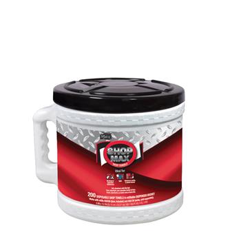 Tork W22 ShopMax Wiper 450, Centerfeed Dry Wipe Bucket, 9.9&quot; x 218.3&#39;, Blue, 200/Bucket 2 Buckets/CT