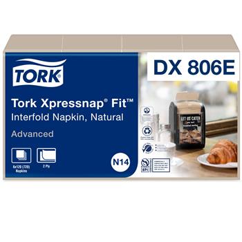 Tork&#174; N14 Xpressnap Fit&#174; Dispenser Compostable Napkins, 2-ply, Natural, 120 Napkins Per Pack, 36 Packs/CT
