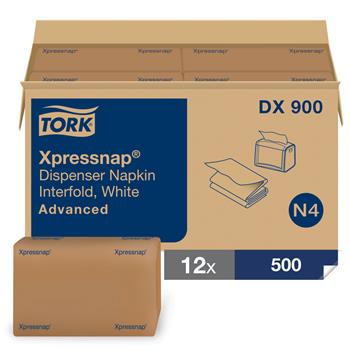 Tork&#174; Xpressnap&#174; Dispenser Napkin N4, Advanced, Interfold 1-ply, White, 13&quot; x 8.5&quot;, 500/Pack, 12 Packs/Carton