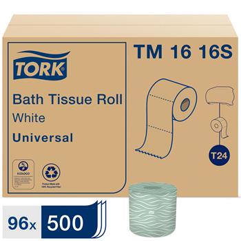 Tork&#174; T24 Universal Bath Tissue Roll, 2-Ply, 3.96&quot; x 156.25&#39;, White, 500 Sheet/Roll 96 Rolls/CT