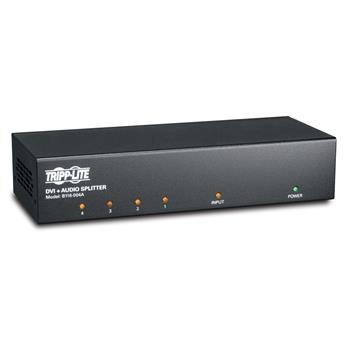Tripp Lite by Eaton 4-Port DVI Splitter With Audio And Signal Booster, Single-Link DVI-I, 1920 x 1200, 1080p @ 60 Hz, TAA