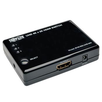 Tripp Lite by Eaton 3-Port HDMI Mini Switch With Remote Control, 4K, HDMI F/3xF, 3D, HDCP 1.4, EDID