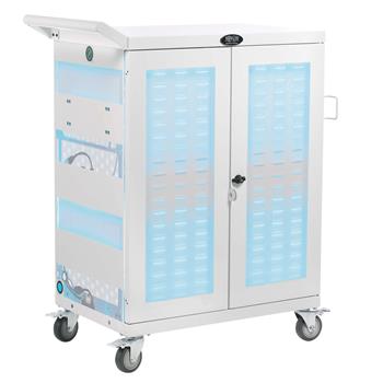 Tripp Lite Safe-IT Multi-Device UV Charging Cart, Hospital-Grade, 32 AC Outlets, Antimicrobial, White