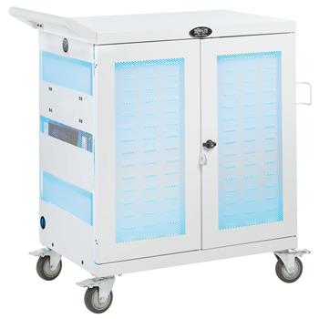 Tripp Lite by Eaton Safe-IT Multi-Device UV Charging Cart, Hospital-Grade, 32 USB Ports, iPad and Android Tablets, Antimicrobial, White
