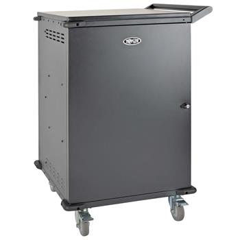 Tripp Lite  42-Port AC Charging Cart Storage Station Chromebook Laptop Tablet, 3 Shelf, 26&quot; W x 28.8&quot; d x 43.1&quot; H, Steel Frame, Black