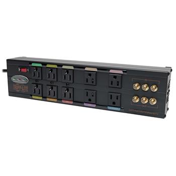 Tripp Lite by Eaton Isobar 10-Outlet Theater Surge Protector with Right-Angle Plug, 3840 Joules, 8 ft Cord
