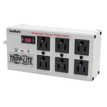 Tripp Lite by Eaton ISOBAR6 Isobar Surge Suppressor, 6 Outlets, 6 ft Cord, 3330 Joules, Light Gray
