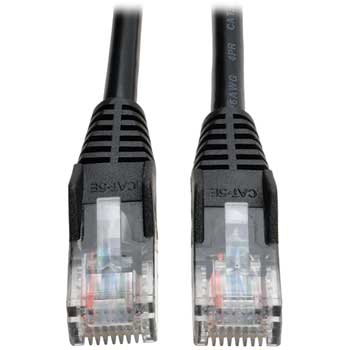 Tripp Lite by Eaton Cat5e 350MHz Snagless Molded Patch Cable (RJ45 M/M) - Black, 3-ft.