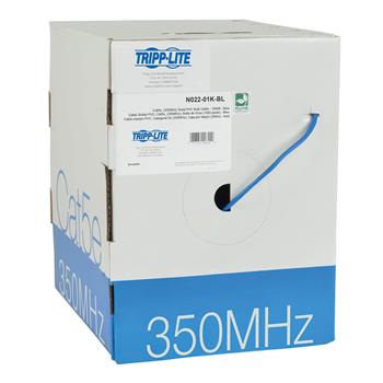 Tripp Lite by Eaton Cat5e 350 MHz Solid Core UTP PVC Bulk Ethernet Cable, Blue, TAA, 1000&#39;