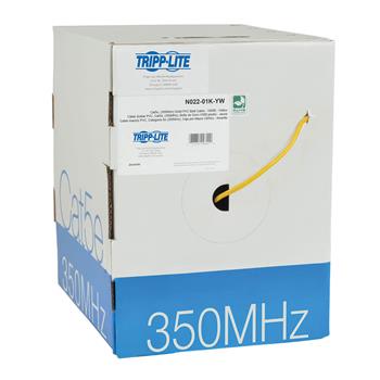 Tripp Lite by Eaton Cat5e 350 MHz Solid Core UTP PVC Bulk Ethernet Cable, Yellow, TAA, 1000&#39;