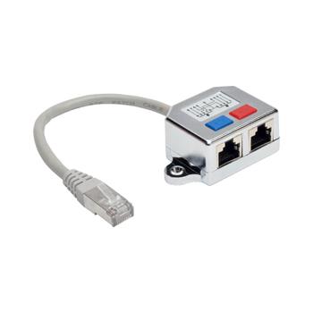 Tripp Lite by Eaton 2-to-1 RJ45 Splitter Adapter Cable, 10/100 Ethernet Cat5/Cat5e, M/2xF, 6&quot;