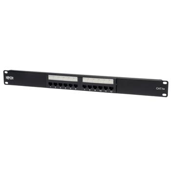 Tripp Lite by Eaton 12-Port 1U Rack-Mount Cat5e 110 Patch Panel, 568B, RJ45 Ethernet, TAA