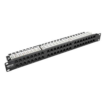 Tripp Lite by Eaton 48-Port 1U Rack-Mount High-Density UTP 110-Type Patch Panel, RJ45 Ethernet, 568B, Cat5/5e, TAA
