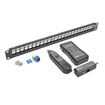 Tripp Lite by Eaton 24-Port 1U Rack-Mount Shielded Blank Keystone/Multimedia Patch Panel, RJ45 Ethernet, USB, HDMI, Cat5e/6, TAA
