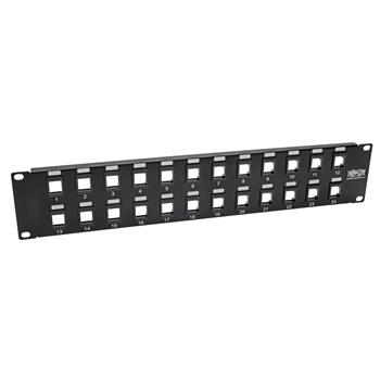 Tripp Lite by Eaton 24-Port 2U Rack-Mount Unshielded Blank Keystone/Multimedia Patch Panel, RJ45 Ethernet, USB, HDMI, Cat5e/6