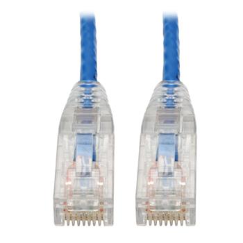 Eaton Cat6 Gigabit Snagless Slim UTP Ethernet Cable, RJ45 M/M, Blue, 8&quot;
