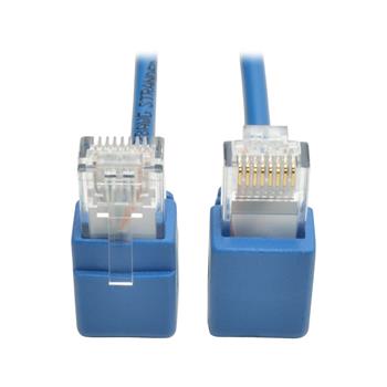 Tripp Lite by Eaton Right-Angle Cat6 Gigabit Snagless Molded Slim UTP Ethernet Cable, RJ45 M/M, Blue, 1&#39;