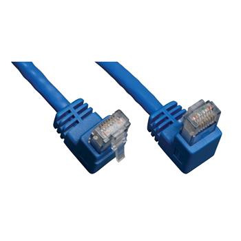 Tripp Lite by Eaton Down-Angle Cat6 Gigabit Molded UTP Ethernet Cable (RJ45 Right-Angle Down M to RJ45 M), 3 ft. (0.91 m), Blue