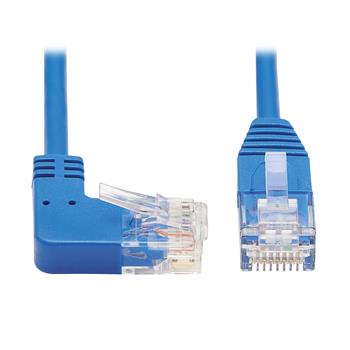 Tripp Lite by Eaton Right-Angle Cat6 Gigabit Molded Slim UTP Ethernet Cable RJ45 Right-Angle M to RJ45 M, Blue, 5&#39;