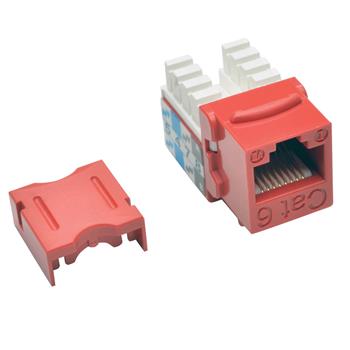Tripp Lite by Eaton Cat6/Cat5e 110 Style Punch Down Keystone Jack, Red, TAA, 25 Pack