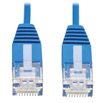 Tripp Lite by Eaton Cat6a 10G Certified Molded Ultra-Slim UTP Ethernet Cable, RJ45 M/M, Blue, 1&#39;