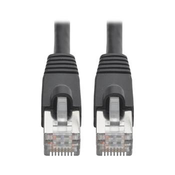 Eaton Cat6a 10G-Certified Snagless Shielded STP Ethernet Cable, RJ45 M/M, PoE, Black, 14&#39;