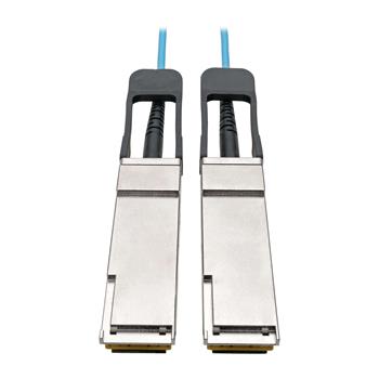 Tripp Lite by Eaton QSFP+ to QSFP+ Active Optical Cable, 40Gb, AOC, M/M, Aqua, 32.8&#39;