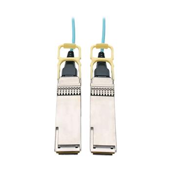 Tripp Lite by Eaton QSFP28 to QSFP28 Active Optical Cable, 100GbE, AOC, M/M, 30M (98.42 ft.), Aqua