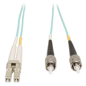 Tripp Lite by Eaton 10Gb Duplex Multimode 50/125 OM3 LSZH Fiber Patch Cable, LC/ST, Aqua, 10&#39;